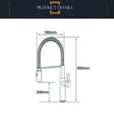 Monocomando doble cocina Bari Silver