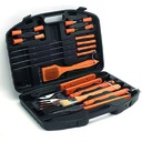 Set de parilla mango madera  18 piezas 
Estuche plastico 