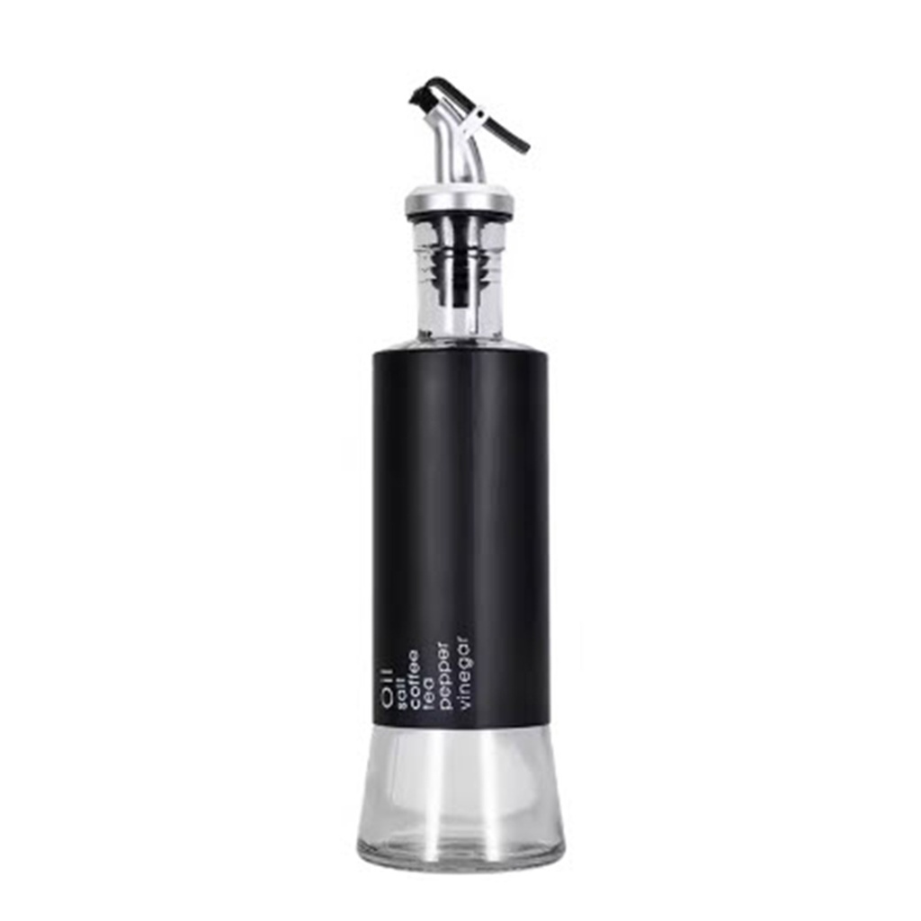 Aceitera vinagrera vidrio acero 350ML Negro