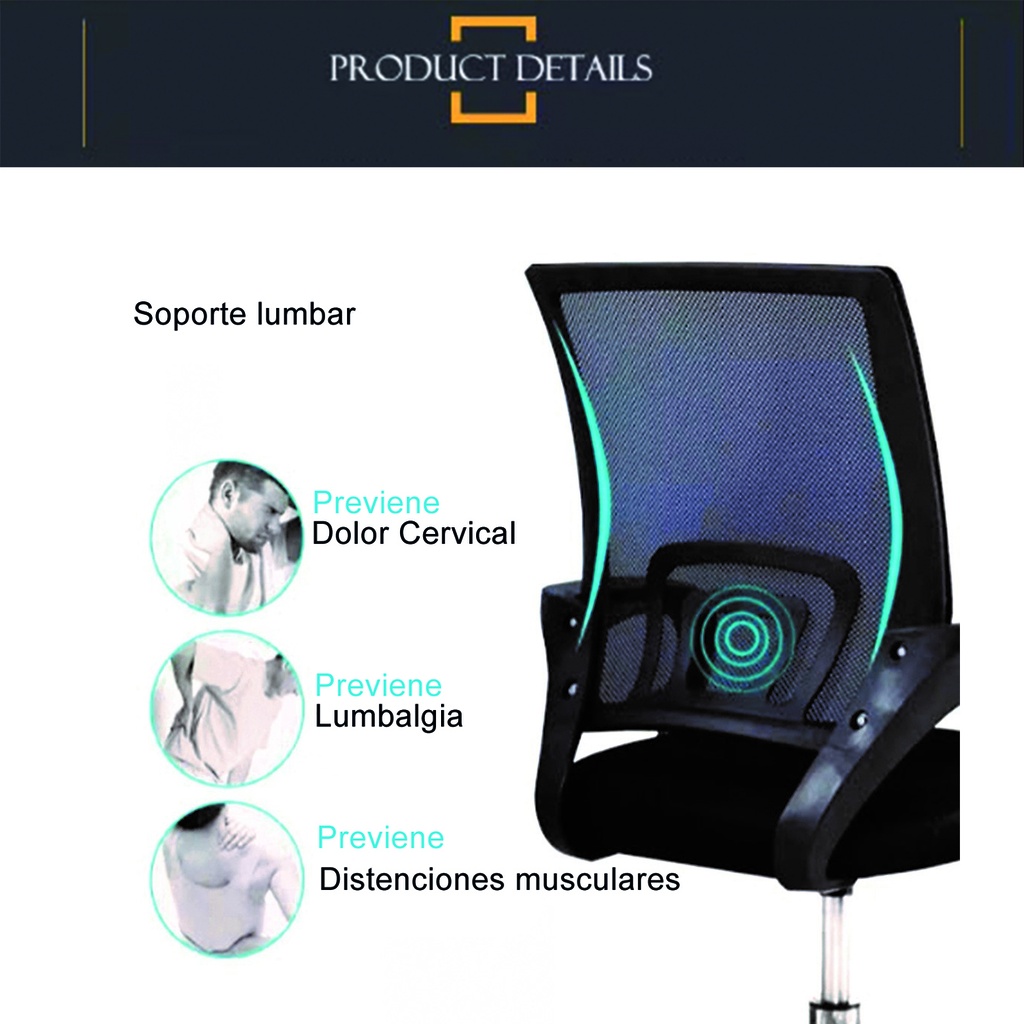 Silla de escritorio Sweden Rosa Pastel