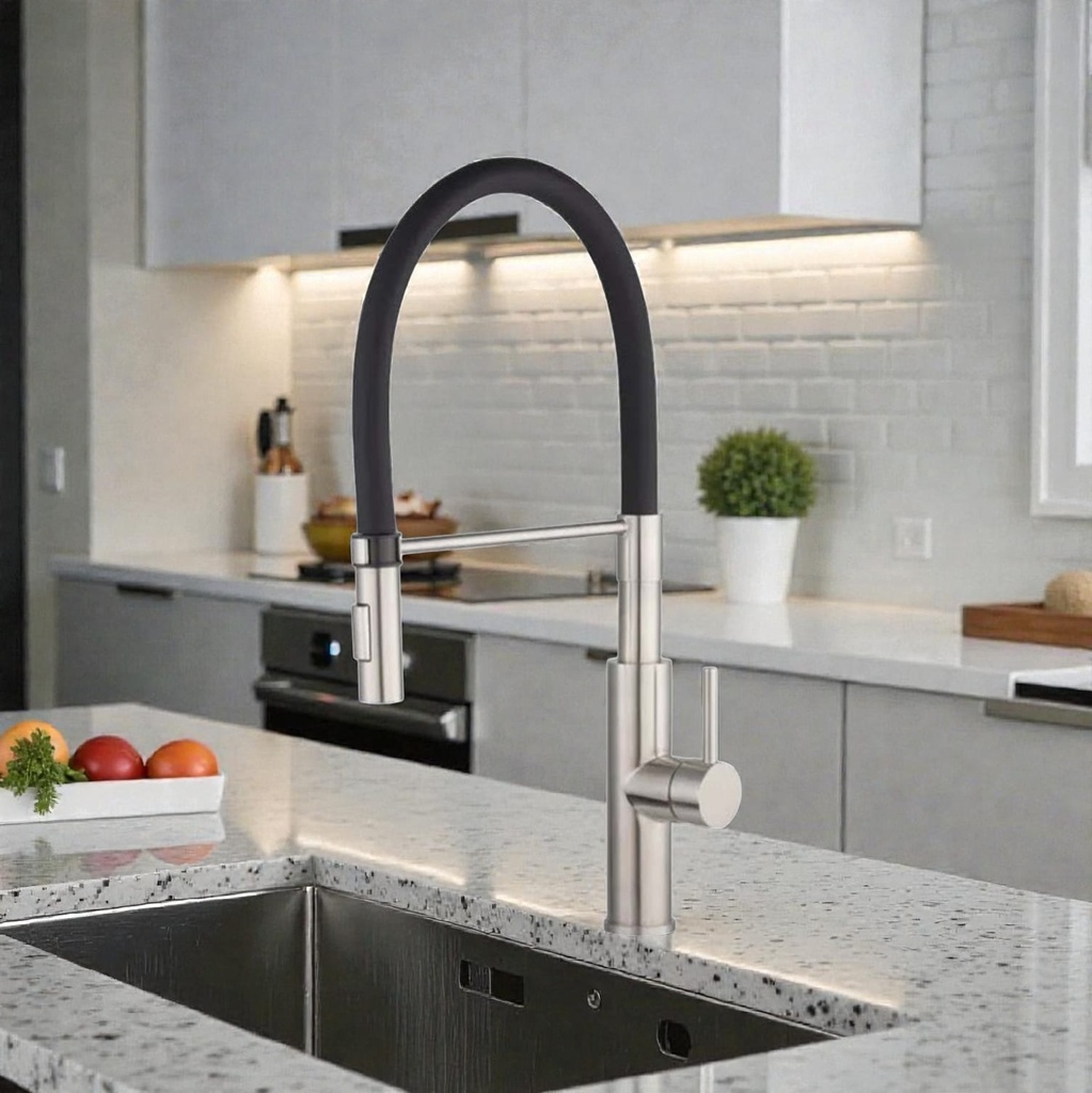 Monocomando doble cocina Bari Silver