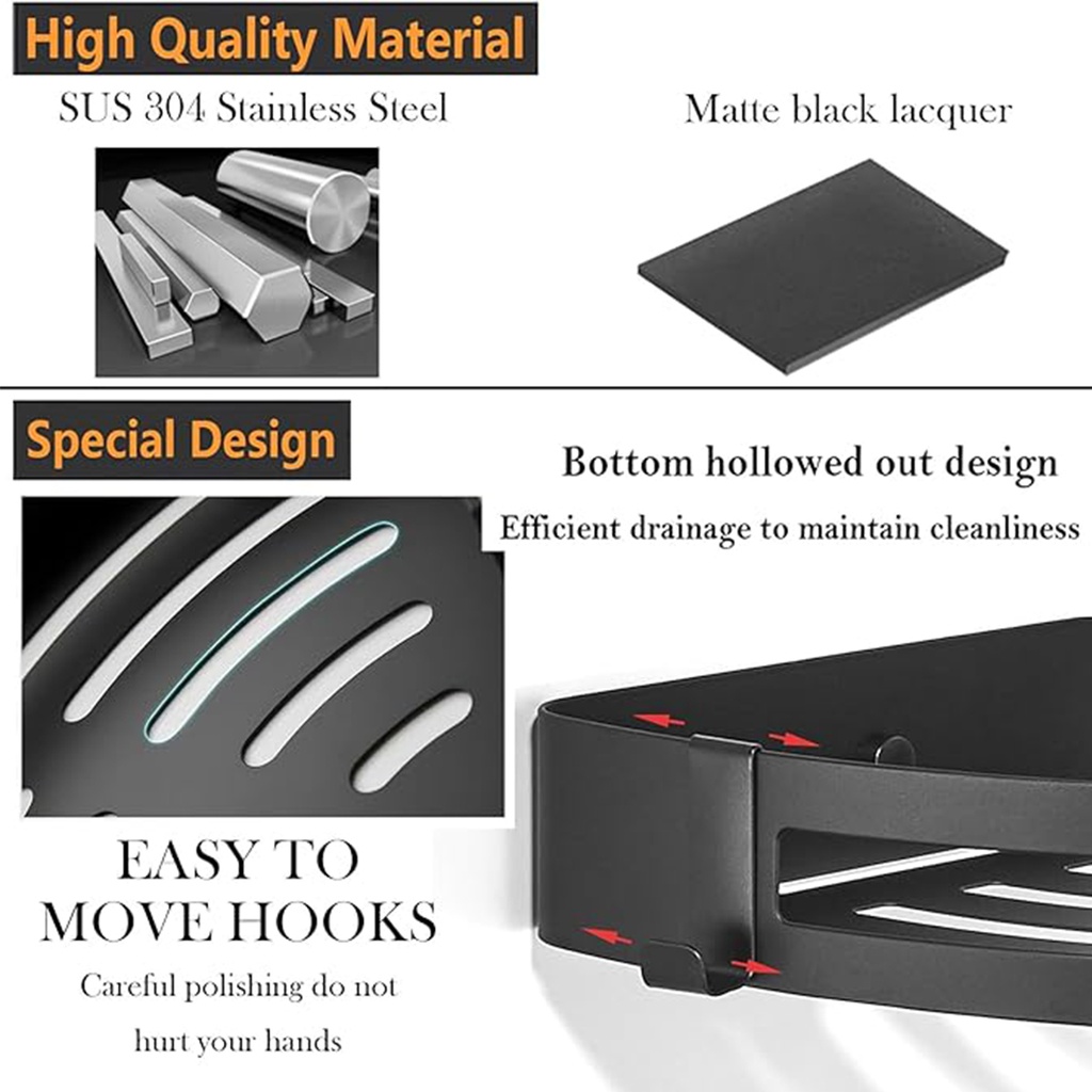 Estante esquinero aluminio Negro