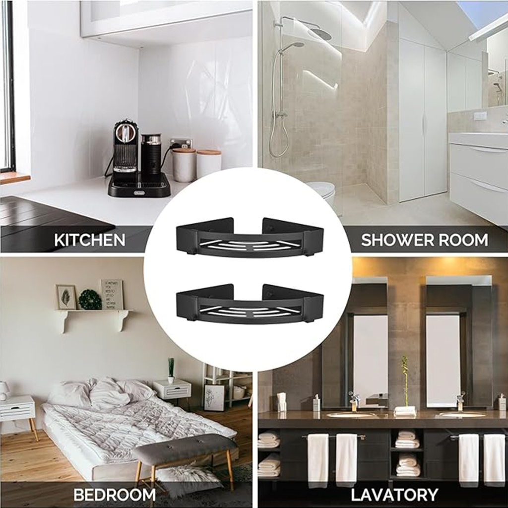 Estante esquinero aluminio Negro