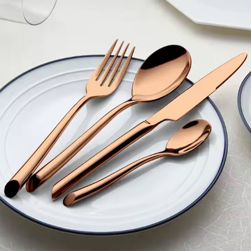 Juego cubiertos 24 piezas Rose Gold