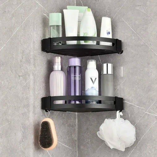 Estante esquinero aluminio Negro