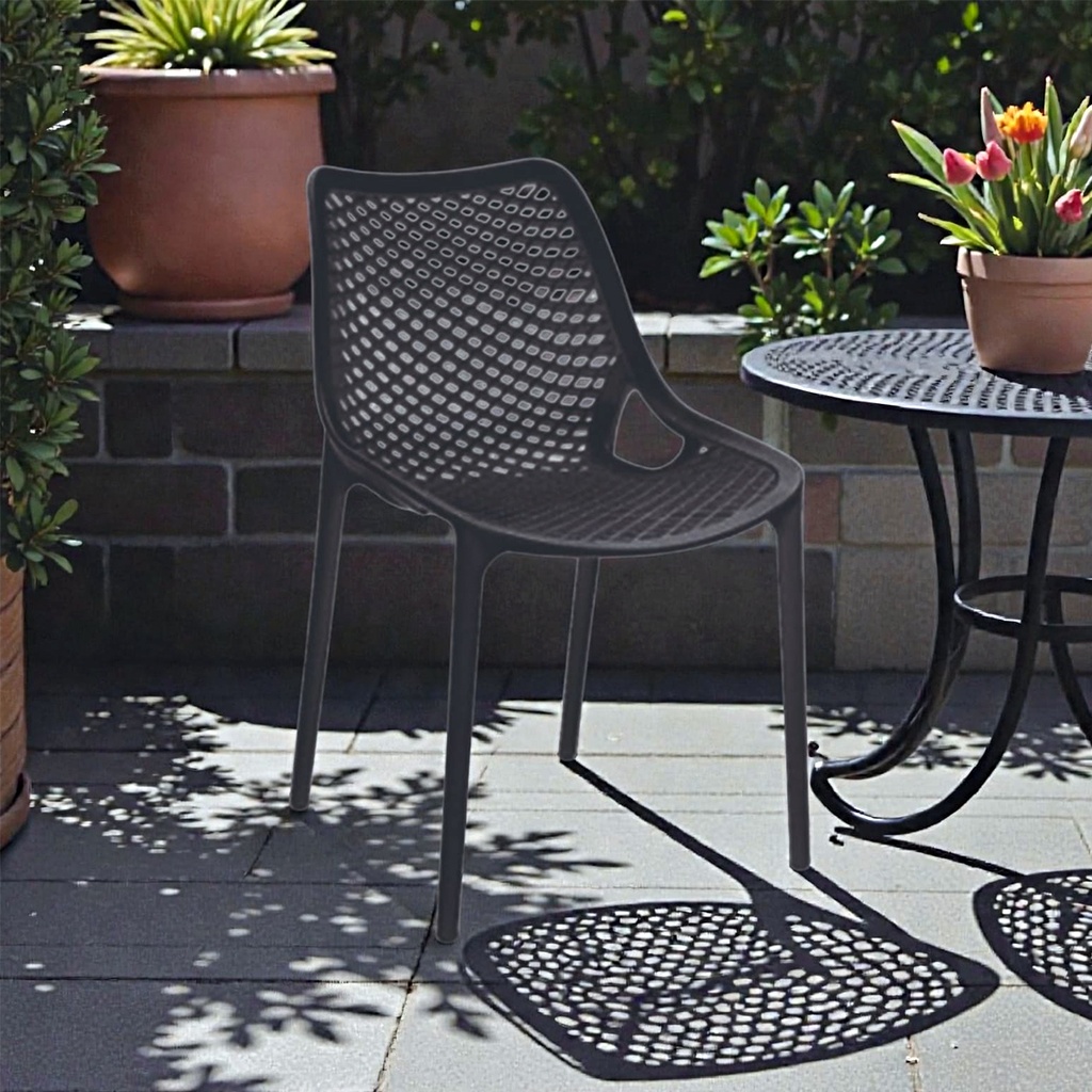 Silla Nantes interior exterior Negro