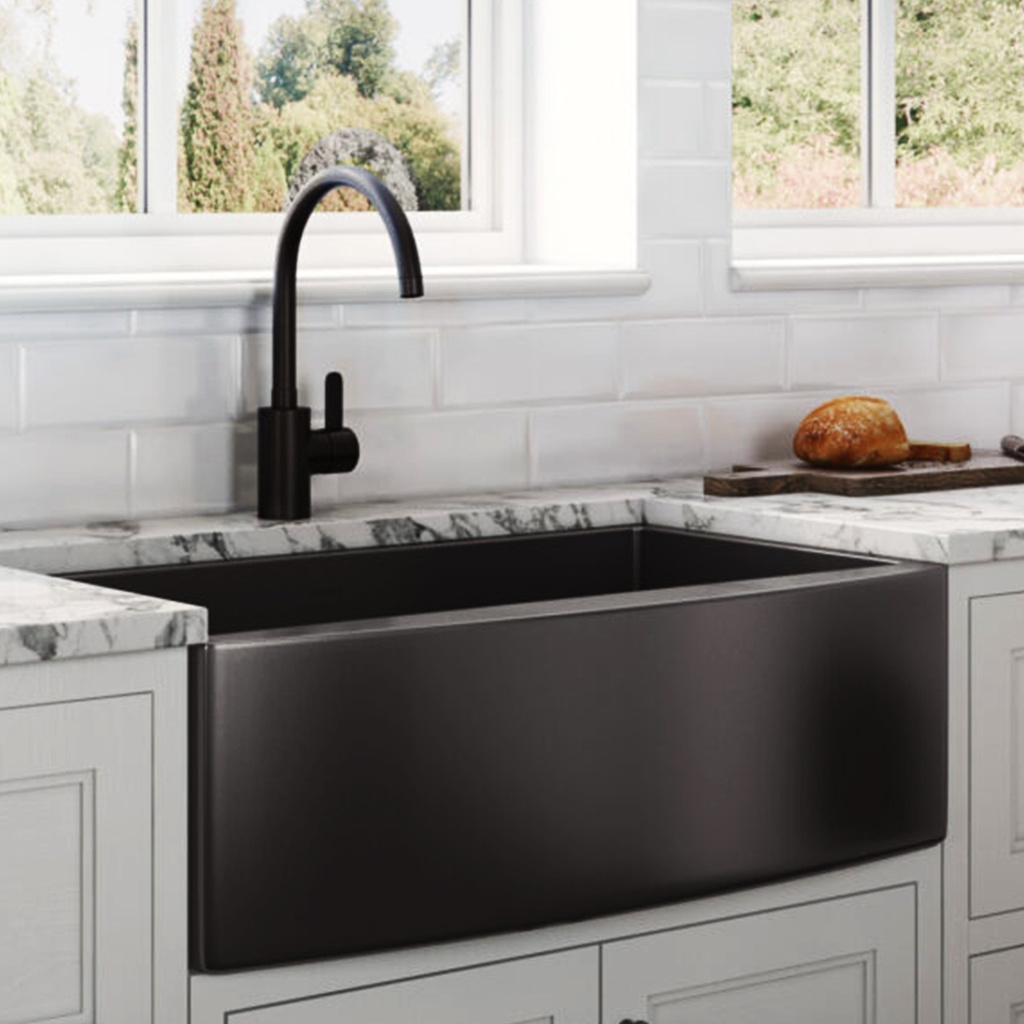 Bacha de cocina estilo campo Negro