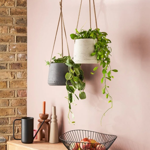 [DT5094GR] Maceta cemento colgante mediana Gris