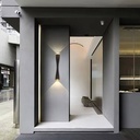 Luminaria Aplique de pared exterior interior Grande Negro