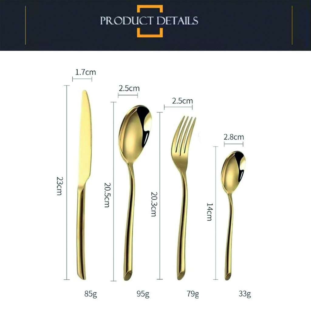 Juego cubiertos 24 piezas en caja Rose Gold