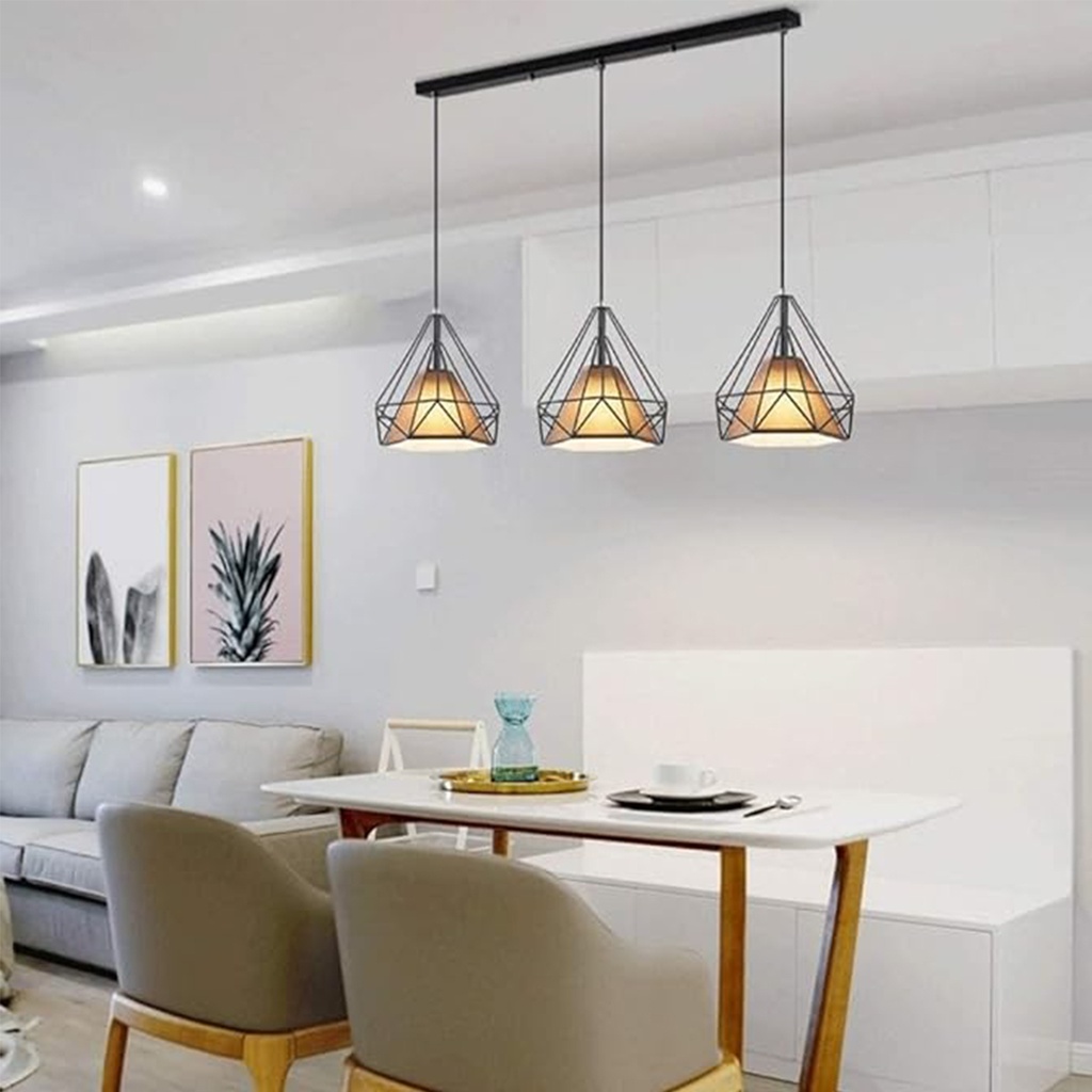 Luminaria colgante hierro triple