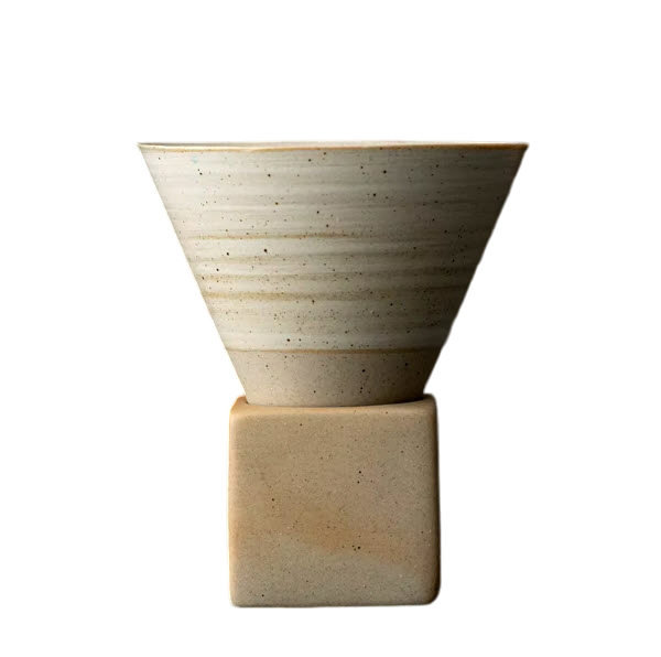 Taza cafe conica ceramica Beige