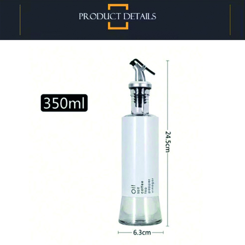 Aceitera vinagrera vidrio acero 350ML Blanco