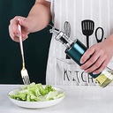 Aceitera vinagrera vidrio acero 350ML azul