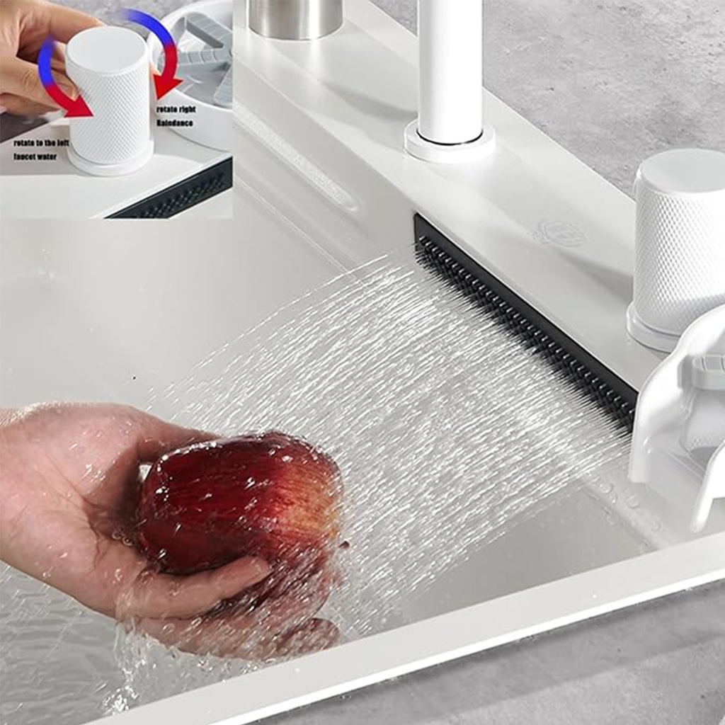 Bacha de cocina completa 68cm Blanco