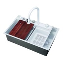 Bacha de cocina completa 68cm Blanco