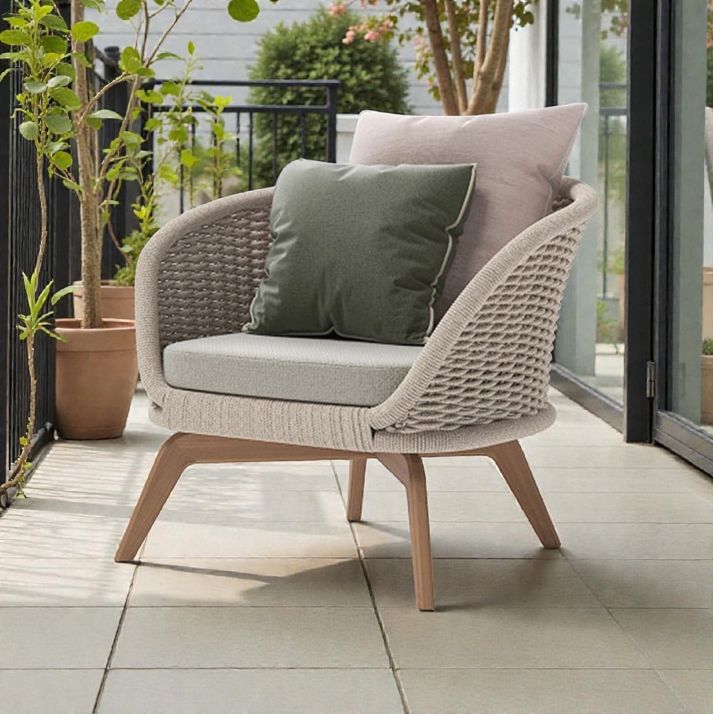 Sofá 1 cuerpo Ludo de exterior Interior  Beige