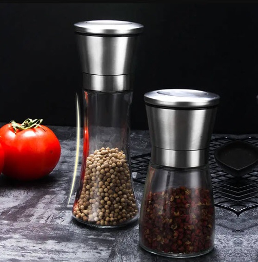 [DT2197] Molinillo Salero Y Pimentero Metálico Set X 2