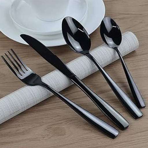 [DT2223N] Juego cubiertos 24 piezas Negro