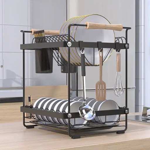 [DT2295N] Organizador escurridor sobre mesada 2 niveles Negro