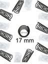 Espiral plastico rulo para encuadernar 17 mm. Paq. x 50