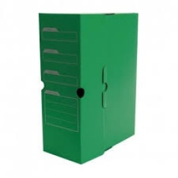 Caja archivo de cartonplast - 8cm verde Multiuso